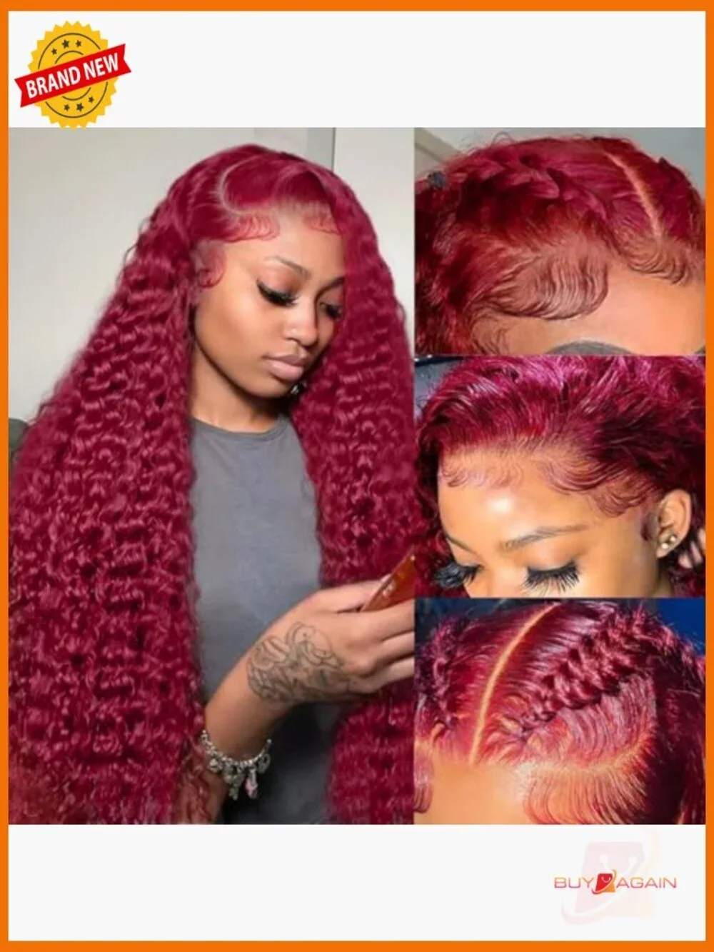 Deep Wave Lace Front Wig with Pre-Plucked Hairline
